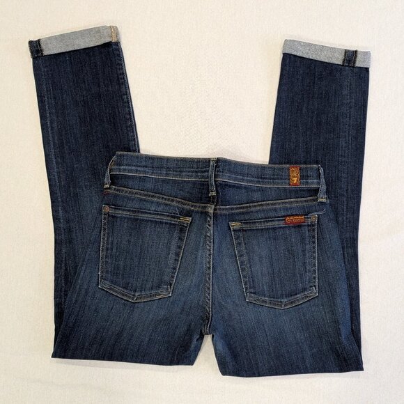 7 For All Mankind Women's Skinny Crop & Roll Jeans. Size 27. - Picture 3 of 5